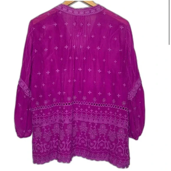 Johnny Was Fuchsia Tatiana Lace Blouse XL - Picture 3 of 8